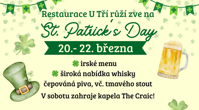 St. Patrick´s Day v restauraci U Tří růží